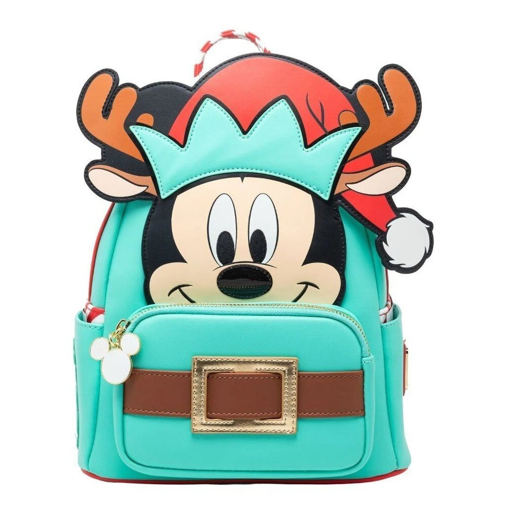 Loungefly Disney Light Up Mickey Mouse Reindeer Cosplay Mini Backpack NWT